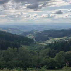 Der Ausblick am Ziel ist ein Traum. Rien ne va plus. Oder, wie die Odenwälder sagen: "Ferddich, des wars!"

