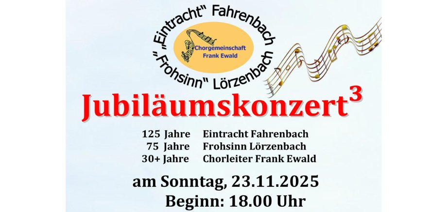 Flyer Jubiläumskonzert MGV Fahrenbach Lörzenbach