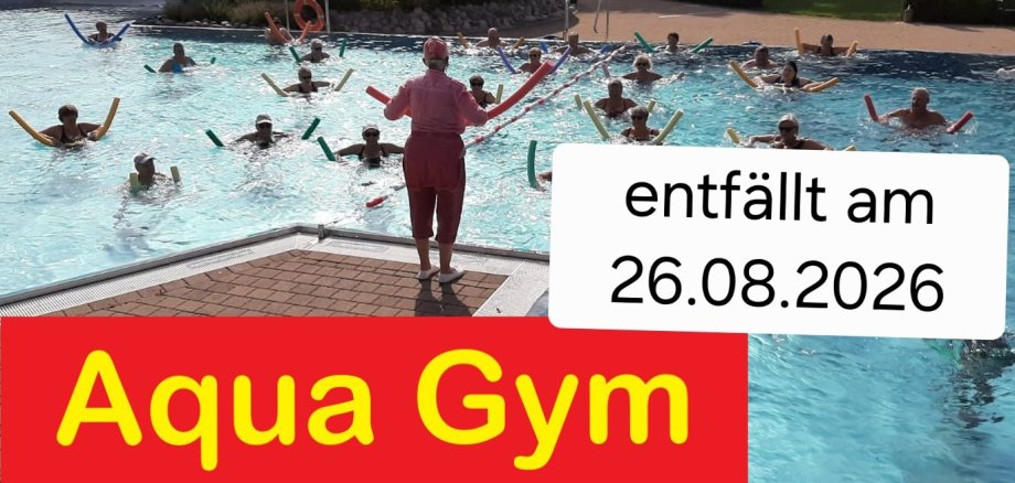 Wassergymnastik entfällt