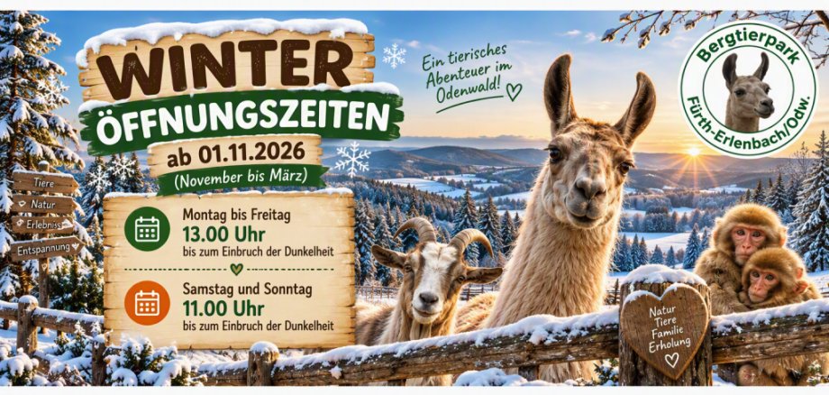Winteröffnungszeiten Erlenbacher Bergtierpark