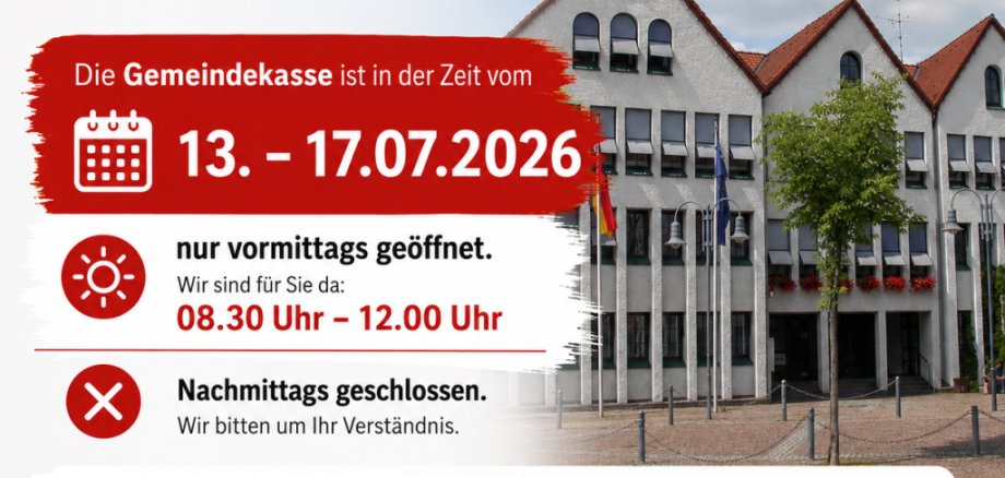 geänderte Öffnungszeiten Gemeindekasse Fürth